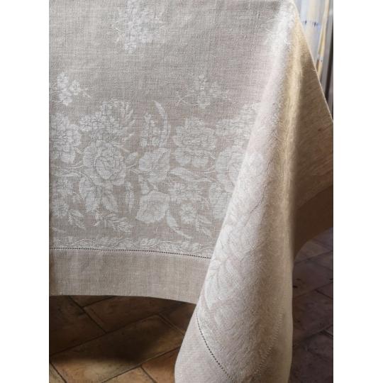 natur len siva tkanina velka obrus toscana toskanske jedalen prestieranie vzorovane narocne luxusne mediteranske textil .jpg